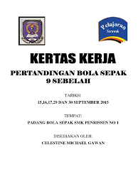 Dinas perindustrian dan perdagangan kabupaten bojonegoro. Muka Depan Kertas Kerja Pertandingan Bola Sepak