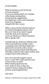 Ellen Bass If You Knew Poetry Words Pretty Words Words
