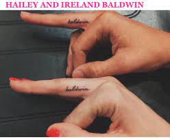Hailey Ireland Matching Last Name Tattoo Cute Matching Tattoos Celebrity Tattoos Finger Tattoo Designs