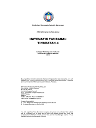 Huraian Sukatan Pelajaran Matematik Tambahan Tingkatan 4 Pdf