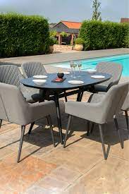 Chairs have a flexible seat that provides more comfortable seating. China 6 Seater Dining Set Outdoor Dining Table Chair Set Garden Furniture China Outdoor Furniture Dining Chairs