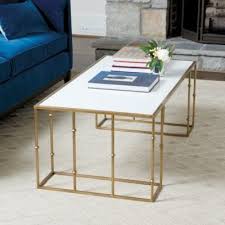With Its White Marble Top And Open Antique Brass Base Our Boca Coffee Table Makes A Light Elegant Statemen Coffee Table Marble Coffee Table Stone Coffee Table