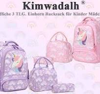 Kinderucksack Pailletten Einhorn Rucksack für Kinder Mädchen Schultasche  Set Niedliche Kinderrucksäcke Primarschule Kinder Daypack 3 TLG. Rucksack  ...