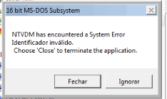 Erro Ntvdm Microsoft Community
