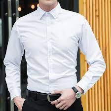 2018 New Fashion White Dress Shirts Men Long Sleeve Casual White Forma Geekbuyig Mens Shirt Dress Mens White Dress Shirt White Shirt Dress