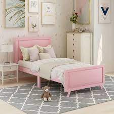Maybe you would like to learn more about one of these? Amazon Com Wood Twin Bed For Girls Twin Size Bed Frame With Headboard And Footboard For Kids Toddler Girls Kitchen Dining
