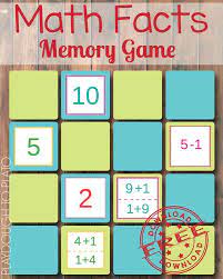 Math Fact Memory Game Easy Math Games Math Facts Math Fact Games