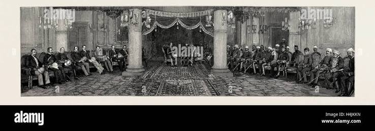 Prince Albert Victor in India: a Durbar at Chon Mahela Palace, Hyderabad, 1889 Stock Photo - Alamy