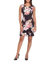 Tahari Arthur S Levine Petite Floral Sheath Dress Women S Black Coral Floral Sheath Dress Sleeveless Floral Dress Dresses