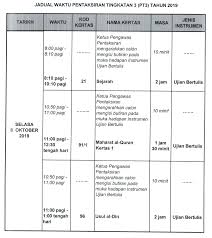Berikut adalah koleksi kertas soalan percubaan (trial papers) berserta skema jawapan bagi peperiksaan sijil pelajaran malaysia (spm) bagi semua subjek utama dari semua negeri bagi tahun 2018, 2019 dan 2020. Jadual Peperiksaan Pt3 2019 Pentaksiran Tingkatan 3 Permohonan My Schedule
