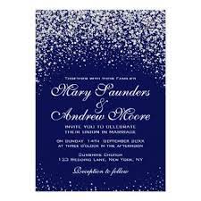 Elegant Silver Confetti On Royal Blue Invitation Blue Invitation Silver Wedding Invitations Royal Blue Wedding
