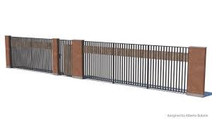Modern Fence 3d Model Turbosquid 1249431 Modern Fence Exterior Wall Design Modern