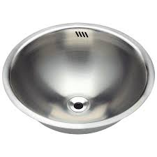 mr direct stainless steel stainless steel drop in or undermount round bathroom sink with overflow drain 16 25 in x 7 in lowes com stainless steel bathroom sink stainless steel bathroom best stainless steel sinks