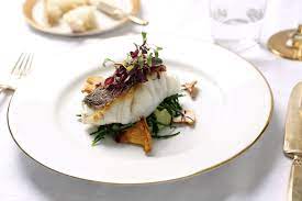 Roast loin of pork with crackling if you love crackling then this is the dinner party main for you. Plated Dinner Party Main Course Roast Fillet Of Cod With Fennel Puree Samphire And Girolles Dinner Party Main Course Healthy Living Recipes Main Course
