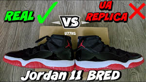Jordan 11 Bred 2019 Real Vs Fake Ua Replica Comparison Review Unboxing On Feet Youtube