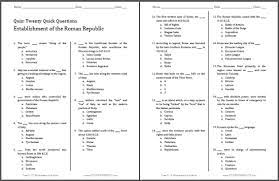 If you fail, then bless your heart. Roman Republic Printable Pop Quiz Student Handouts