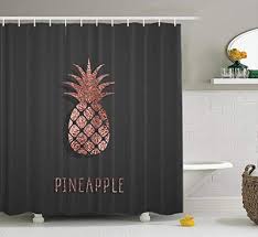 Allow our seneca shower curtain hooks (12 included per set) to give your bathroom a modern appeal. Black Shower Curtain Pineapple Shower Curtain Lilymua Rose Gold Pineapple Black Pink Tropical Fruit Sparkle Exotic With Bath Curtain Hooks Polyester Curtains Waterproof Bathroom Decor 72x72 Inch Cool Pricepulse
