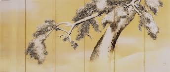 Girl in winter coat coloring page. Maruyama Åkyo S Pine Trees In Snow Folding Screen Painting Masterpieces Of Japanese Culture