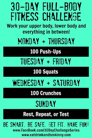 30-day Full Body Fitness Challenge - Eat Drink Be Skinny Full Body Workout Challenge Fitness Body Workout Challenge