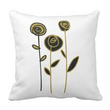 Rose Flower Drawing Easy Modern Art Floral Pillow Drawing Sketch Design Graphic Draw Personalize Flower Drawing Simple Flower Drawing Roses Drawing