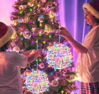 Baung Christmas String Lights Outdoors,4 Pack 7.87" Sphere Lights,Ball Tree Garden Globe Lights for Home, Party, Christmas, Porch Patio,Wedding, ...