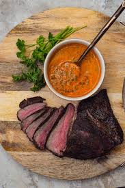1 rounded tablespoon ground arbol or ancho chili powder, a slightly mounded palmful 2 tablespoons tomato paste 2 cups beef stock 1 cup packed herbs, coarsely chopped, including any mixture of: Smoky Red Chimichurri The Migoni Kitchen