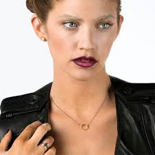 Brass and Dark Silver Olivia Circle Necklace