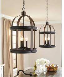 Pawling 3 Light Lantern Geometric Pendant Farmhouse Dining Room Lighting Dining Room Lighting Farmhouse Dining Room Chandeliers