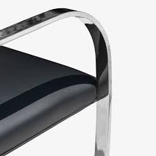 Brno flat chair upholstered with italian leather. Brno Flat Bar Chairs In Black Leather Chrome By Ludwig Mies Van Der Rohe For Knoll Set Of 6 Object Refinery