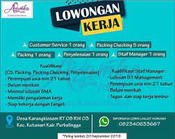 Rabu, 21 juli 2021 18:42. Lowongan Kerja Usia 56 Tahun Lokercumacuma