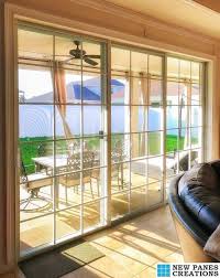 Using them can help turn the boring old room that is poorly lit. Sliding Glass Doors Using Our Add On Diy Window Panes New Panes Creations Sliding Glass Door Window Grids Glass Door