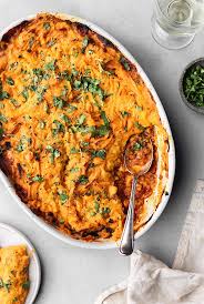 Lentil Shepherd S Pie With Sweet Potato Mash Recipe Sweet Potato Lentil Vegan Shepherds Pie Vegan Comfort Food