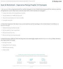 Quiz & Worksheet - Esperanza Rising Chapter 5-9 Synopsis | Study.com