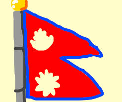 Nepal Flag Drawception Vector cartoon illustration of human hands hold nepal flag. drawception