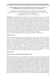 In early paleolithic and neolithic ages, man walked through his world on his own air transport. Pdf Sustainable Urban Public Transportation System In Malaysia A Comparison Of Bus Services In Kuantan And Penang