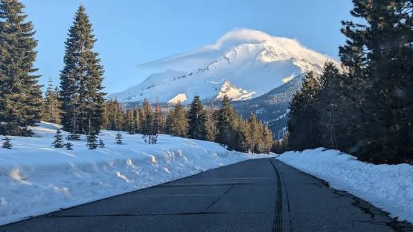 Mt Shasta view from airplane window