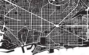 Find the perfect black and white city stock photos and editorial news pictures from getty images. Part Of Urban Plan Of A City Of Barcelona Black And White Pattern Stock Photo Picture And Royalty Free Image Image 13002150