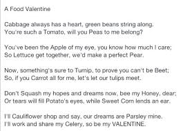 A Food Valentine A Food Valentines Poems Food