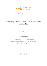 Pdf Extracting Definition And Subsumption From German Law