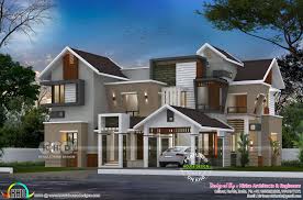 4200 Square Feet 5 Bedroom Sloping Roof Home Design House Outside Design Kerala House Design Modern House Facades