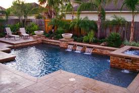 Alibaba.com offers 6,654 custom home pools products. Separate Hot Tub With Waterfalls And Fit Pits Just Needs Tanning Ledge Backyard Pool Designs Geometric Pool Backyard Pool
