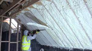 This guide to ceiling insulation covers the purpose and types plus the ceiling insulation costs, so you'll. Spray Foam Of Attic And Then Foam Being Cut Evenly Youtube