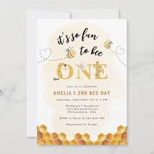 Modern Cute It's so fun to bee one first birthday Invitation