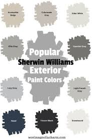 Inside an ergonomically designed protective cover, you'll have more than 1,000 hues at your fingertips arranged by saturation level. Popular Sherwin Williams Exterior Paint Colors West Magnolia Charm