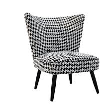 Retro Design Armchair Audrey Black White Houndstooth Padded Chair Armchair Design Chair Chair Pads