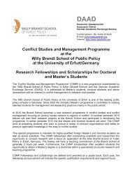 There are many samples available that can help you write the perfect letter of intent for scholarship. Conflict Studies And Management Programme At The Willy Daad