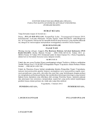 Contoh surat kuasa khusus perkara perdata perbuatan melawan hukum pmh surat kuasa. Contoh Surat Kuasa Pidana