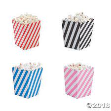 mini striped popcorn boxes oriental trading ポップコーン