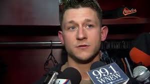 David Lough talks after his walk-off home run against the Red Sox