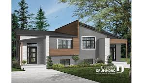 Decouvrez Le Plan 3049 V2 Lucinda 3 Qui Vous Plaira Pour Ses 3 Chambres Et Son Style Contemporain Zen Modern Style House Plans Drummond House Plans Duplex House Plans